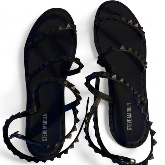 Steve Madden Travel-J Studded Jelly Flat Sandals. Women's Size 10 - Picture 2 of 6